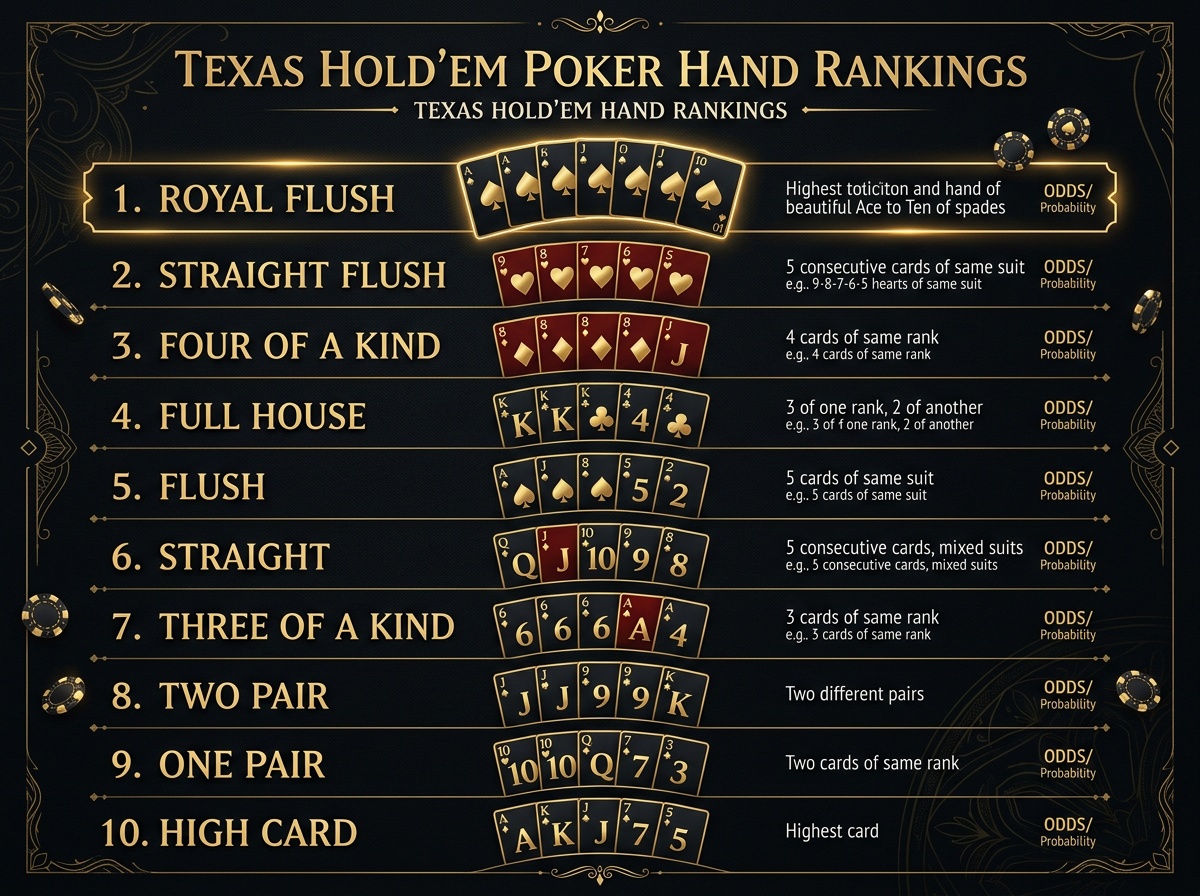 Tableau des combinaisons de poker